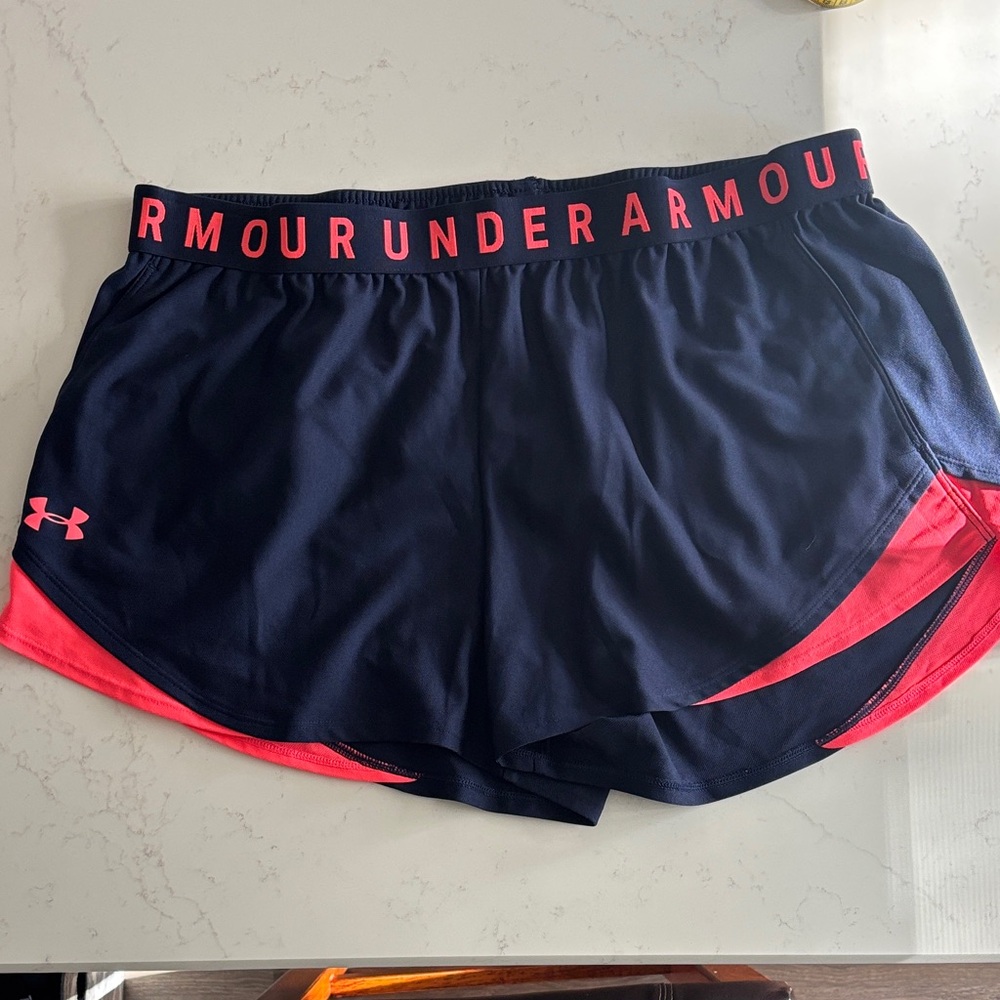 Under Armour Women's Athletic Shorts in Navy and Pink XXL